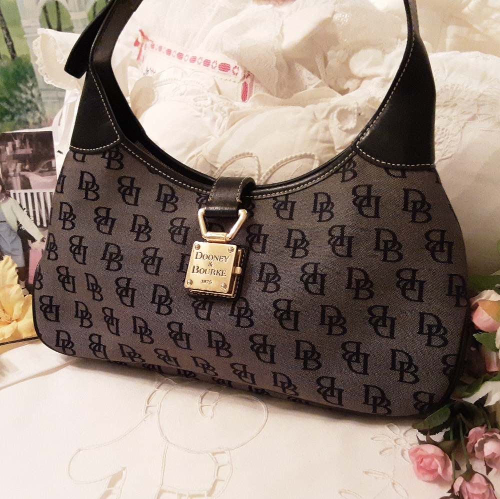 Dooney & Bourke Black and Gray Shoulder Bag